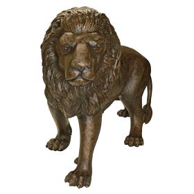 Guardian Lion Left Foot Forward Bronze Garden Statue