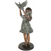 Destiny & The Dove Solid Bronze Outdoor Garden Statue