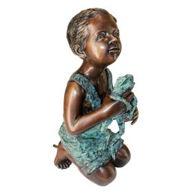 Boy With Frog Outdoor Garden Bronze Statue