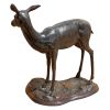 Solid Bronze Mother Doe & Baby Fawn Deer Statue Set