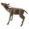 Solid Bronze Mother Doe & Baby Fawn Deer Statue Set