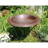 24-inch Diameter Round Copper Plated Brass Large Bird Bath Rimmed Bowl