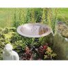 24-inch Diameter Round Copper Plated Brass Large Bird Bath Rimmed Bowl