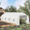 19.5 Ft x 9.8 Ft Outdoor Greenhouse W/ White PE Cover & Heavy-Duty Steel Frame