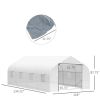 19.5 Ft x 9.8 Ft Outdoor Greenhouse W/ White PE Cover & Heavy-Duty Steel Frame
