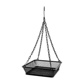 Heavy Duty Black Iron Mesh Bird Feeder With Hang Chain