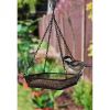 Heavy Duty Black Iron Mesh Bird Feeder With Hang Chain