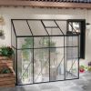 8.3 Ft x 4.1 Ft Polycarbonate Lean-To Greenhouse With Black Metal Frame