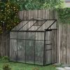 8.3 Ft x 4.1 Ft Polycarbonate Lean-To Greenhouse With Black Metal Frame
