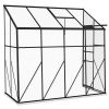8.3 Ft x 4.1 Ft Polycarbonate Lean-To Greenhouse With Black Metal Frame