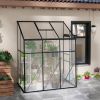 Outdoor Lean-To Greenhouse With Polycarbonate Panels 6.3 x 4.1Ft
