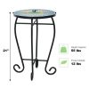 Blue Mosaic Round Side Table / Plant Stand - Indoor/Outdoor Accent