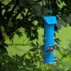 Outdoor Patio 6-Perch Metal Tube Bird Feeder In Blue