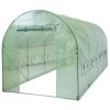 Outdoor 7 x 15 Ft Greenhouse With Steel Frame & Green PE Cover