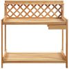 Sturdy Wooden Outdoor Workstation & Potting Table With Natural Finish
