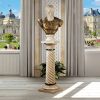 Bottochino Spiraled Solid Marble Column Pedestal Stand