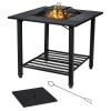 4-in-1 Multifunctional Fire Pit Table With Grill Grate & Ice Bucket