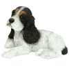Black & White Cocker Spaniel Outdoor Garden Puppy Statue