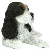 Black & White Cocker Spaniel Outdoor Garden Puppy Statue