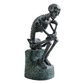 Halloween Skeleton Thinker Outdoor Garden Statue