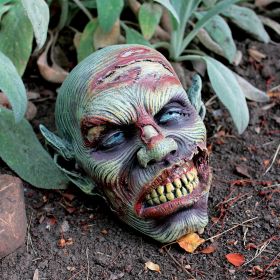 Lost Zombie Head Halloween Outdoor Statue