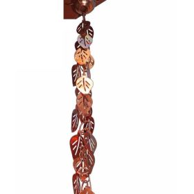 Pure Copper 8.5 Ft Leaves Chain Rainwater Downspout
