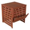 90 Gallon Brown-Finished Solid Wood Outdoor Compost Bin