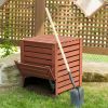 90 Gallon Brown-Finished Solid Wood Outdoor Compost Bin