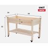 Solid Fir Wood Raised Garden Box (2x4 ft) With Locking Caster Wheels