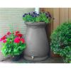 Grey Granite 65-Gallon Rain Barrel With Integrated Planter