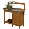 Stainless Steel Outdoor Garden Cabinet With Storage For Potting & Organizing