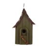 Dark Green Wood Hanging Outdoor Bird House