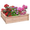 Durable Fir Wood Raised Garden Bed For Easy Planting (3.3' Square)