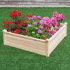 Durable Fir Wood Raised Garden Bed For Easy Planting (3.3' Square)