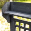 Expandable Top Outdoor Gray Wood Gardening Table With Food-Safe Plastic Basin