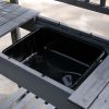 Expandable Top Outdoor Gray Wood Gardening Table With Food-Safe Plastic Basin