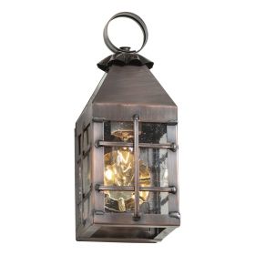 Small Barn Outdoor Wall Light in Solid Antique Copper - 1 Light