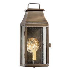 Valley Forge Outdoor Wall Light in Solid Weathered Brass - 1 Light
