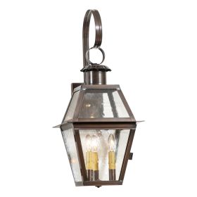 Town Crier Outdoor Wall Light in Solid Antique Copper - 3 Light