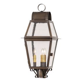Independence Outdoor Post Light in Solid Weathred Brass - 3 Light