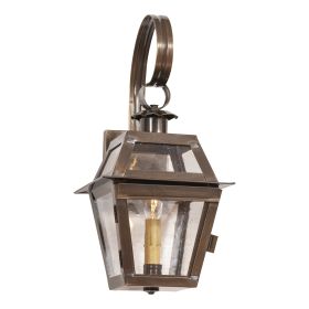 Jr. Town Crier Outdoor Wall Light in Solid Weathered Brass - 1 Light