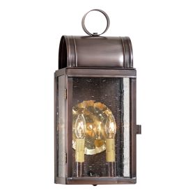 Town Lattice Outdoor Wall Light in Solid Antique Copper - 2 Light