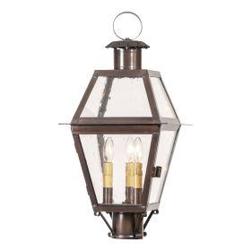 Town Crier Outdoor Post Light in Solid Antique Copper - 3 Light