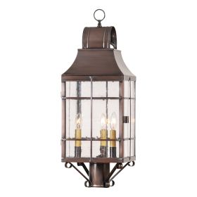 Stenton Outdoor Post Light in Solid Antique Copper - 3 Light
