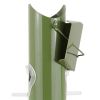 Outdoor 6-Perch Olive Green Metal Tube Bird Feeder
