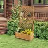 71" Trellis & Raised Fir Wood Garden Bed Planter