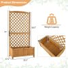 71" Trellis & Raised Fir Wood Garden Bed Planter