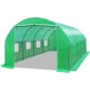 Greenhouse 10x20x7 Ft With Heavy Duty Steel Frame & Green PE Cover