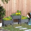 3-Piece Grey Wood Elevated Planter Set | Raised Garden Beds For Herbs & Flowers