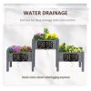 3-Piece Grey Wood Elevated Planter Set | Raised Garden Beds For Herbs & Flowers